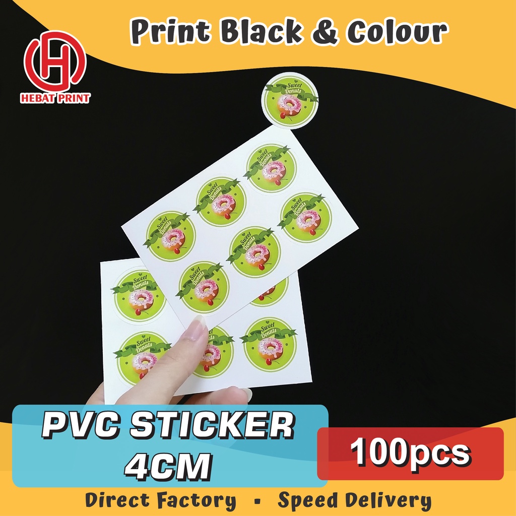 Customize Pvc Synthetic Sticker Kalis Air Print Black And Colour Print And Cut 100pcs 3cm 6690