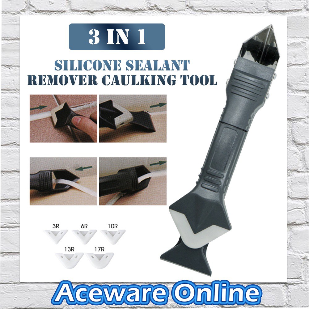 3 IN 1 SILICONE SEALANT PLASTIC REMOVER TOOL SILICONE SCRAPER CAULKING ...