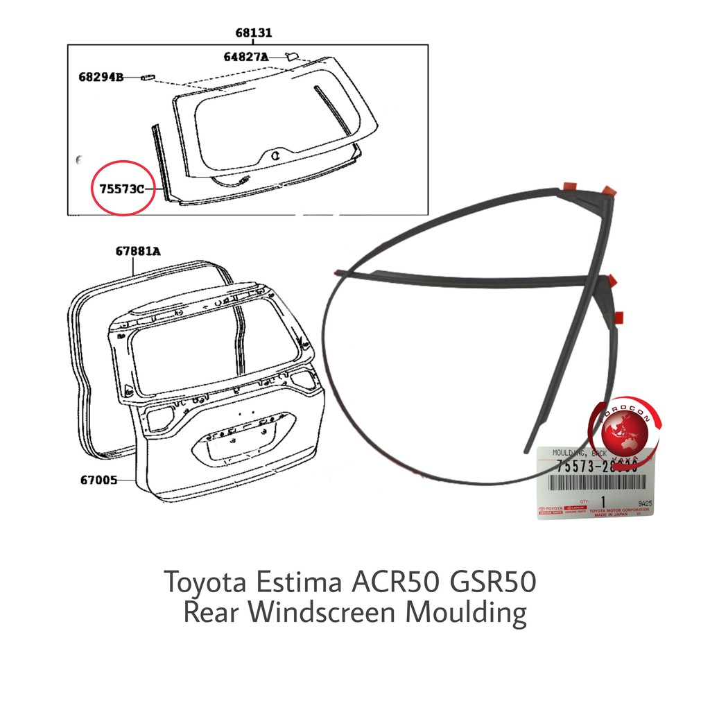 Toyota Estima ACR50 GSR50 Rear Windscreen Moulding 75573-28030 | Shopee ...