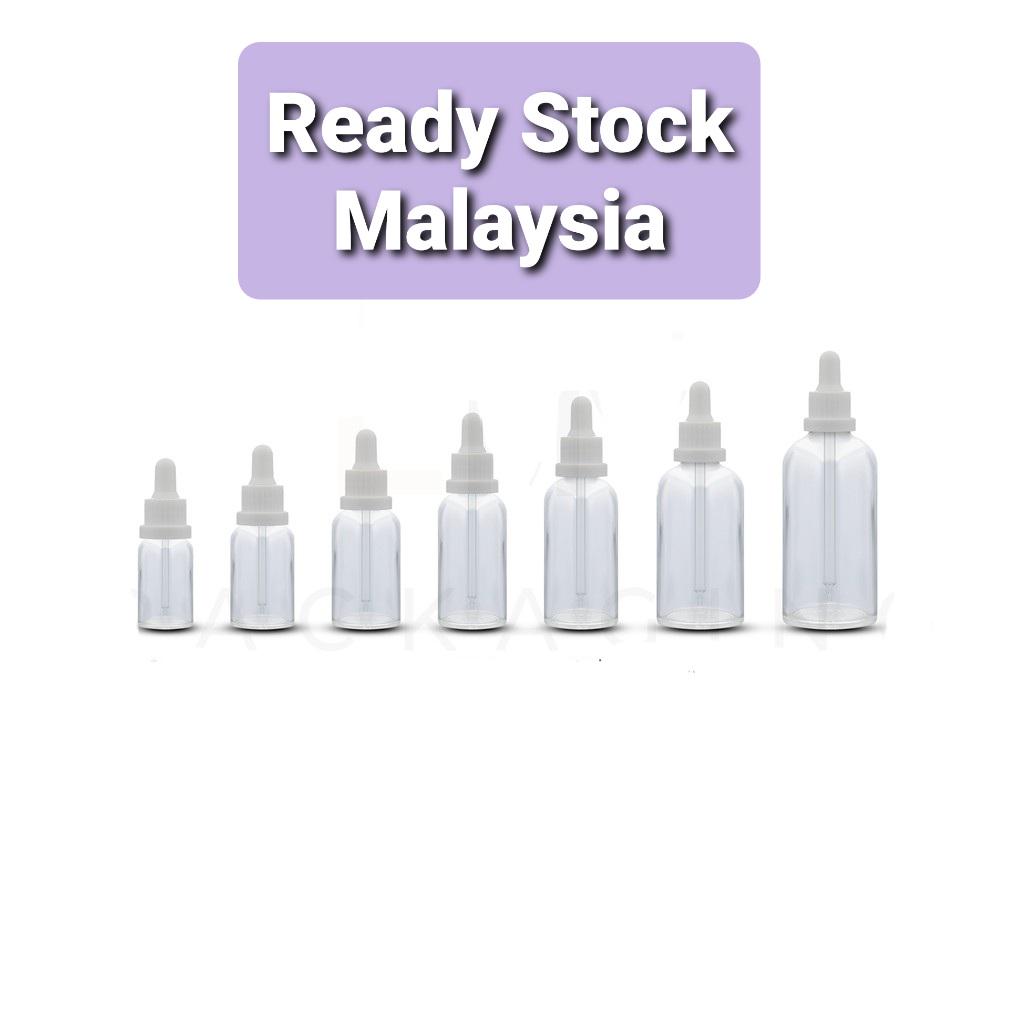 10ml, 15ml transparent glass bottle dropper with white color cap ...