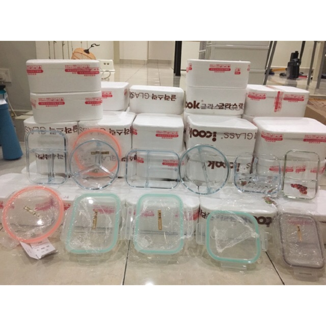 READY-STOCK! Glass containers with partition. [WM free shipping ...