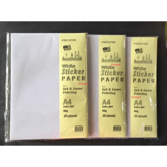 A4 Size White Sticker Paper Self-Adhesive ( Matte Finish) | Shopee Malaysia