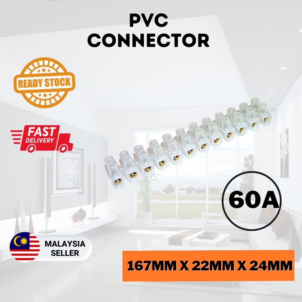 PVC Connector Terminal Block Barrier Wire Connector 5A / 10A / 15A ...