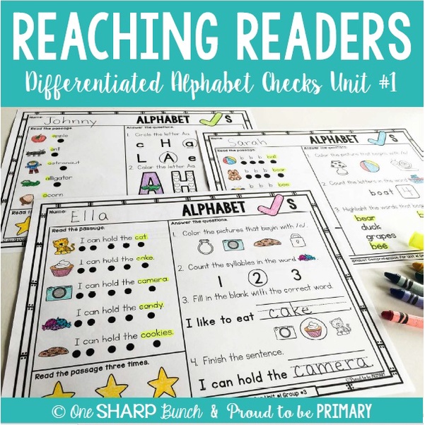 193-Reaching Readers Comprehension PDF Alphabet Checks Kindergarten ...