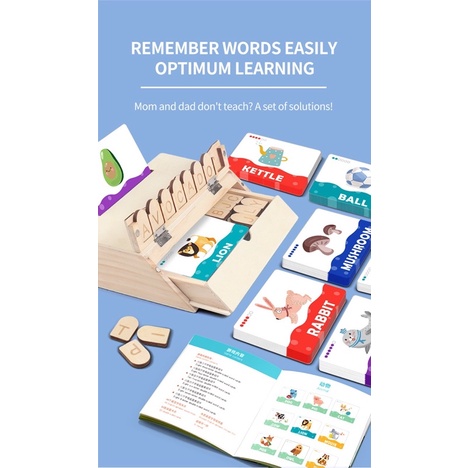 Treeyear Wooden Blocks Spelling Game Flash Cards sight Words Learning ...