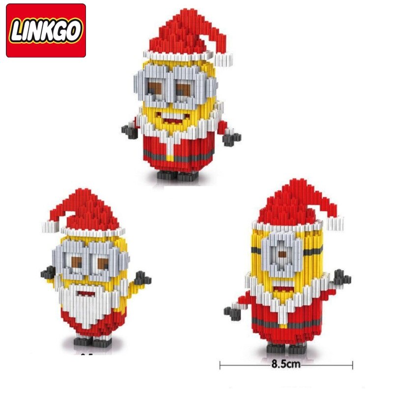 Linkgo Connection Blocks Cartoon Building Bricks Christmas Minions ...