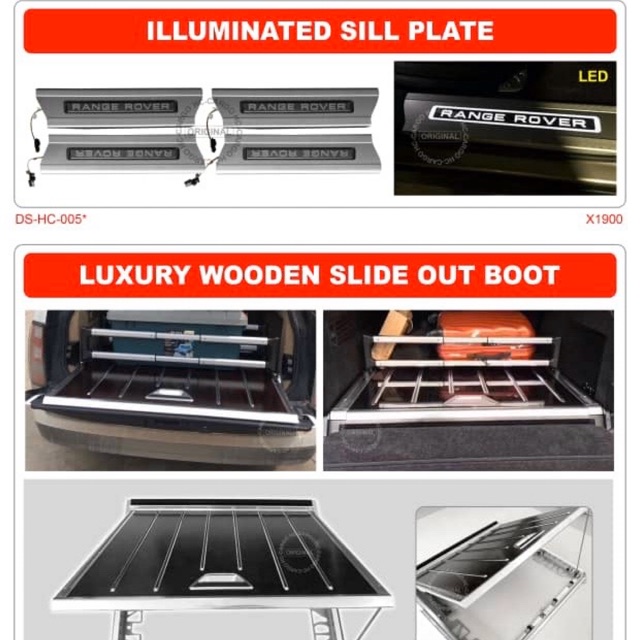 Range Rover sport 2017 2018 2019 2020 illuminated side step sill plate ...