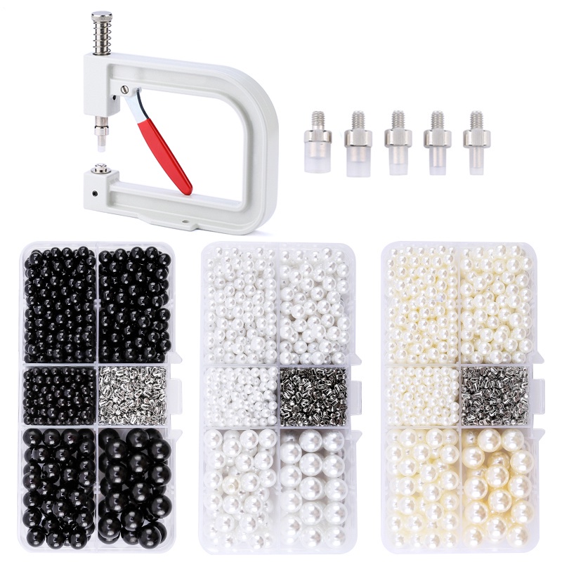 QIAO Manual Punching DIY Pearl Setting Machine Rhinestones Beads Rivet Fixing Machine Skirts
