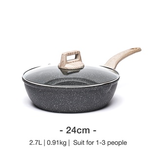 Carote Essential Woody Maifan periuk batu Non-Stick Wok Stir-Fry