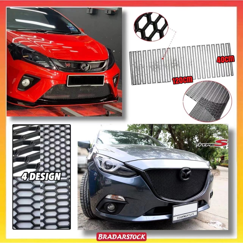 FRONT GRILL Universal Black ABS Plastic Racing Mesh