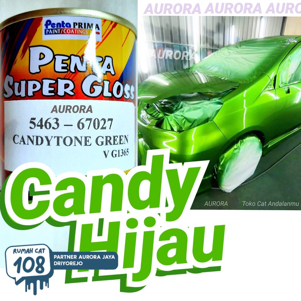 HIJAU Super Gloss Candytone Green Penta Paint 200ml Candy Tone Green