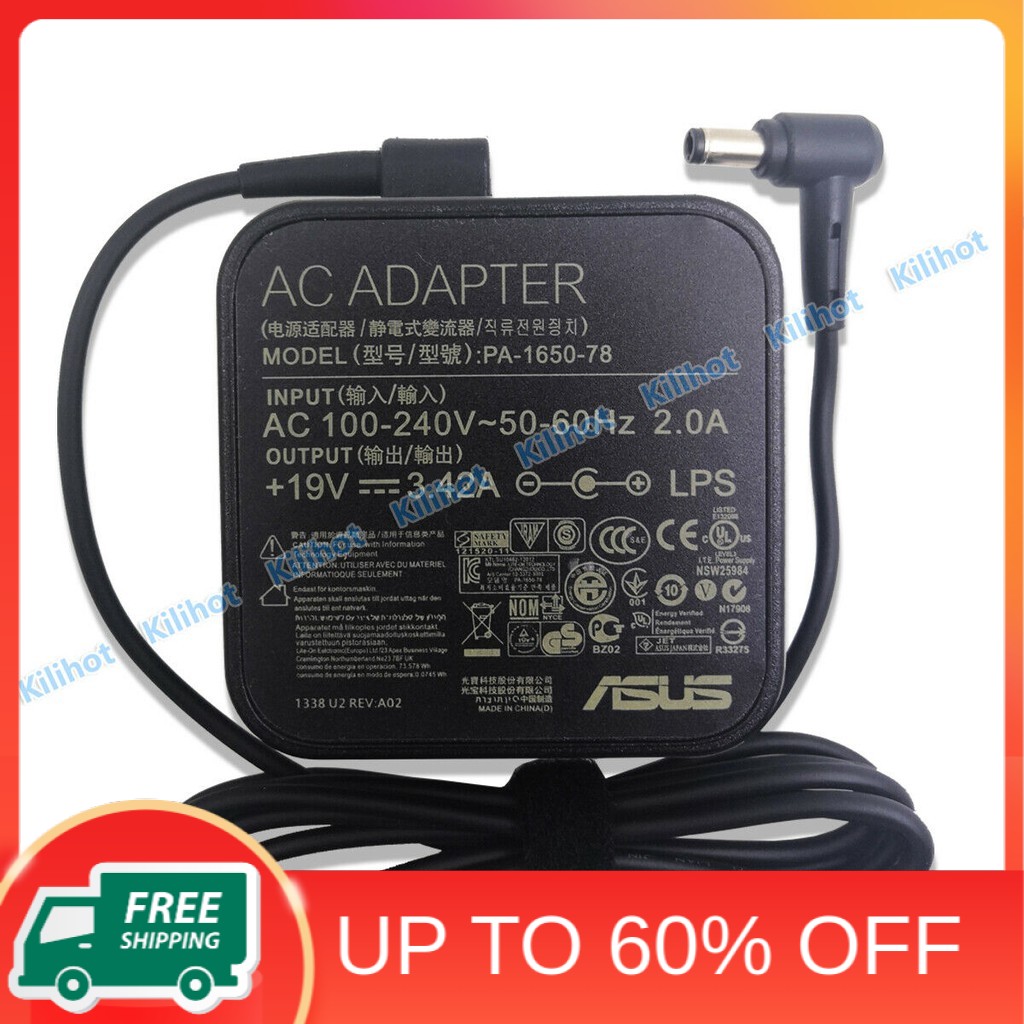 65W New 19V 3.42A AC Adapter Charger Power Supply For ASUS ADP-65GD B ...