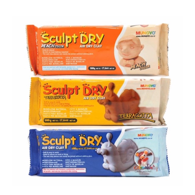 Mungyo Sculpt Dry Modeling Air Dry Clay/Paper Clay 500G - (White