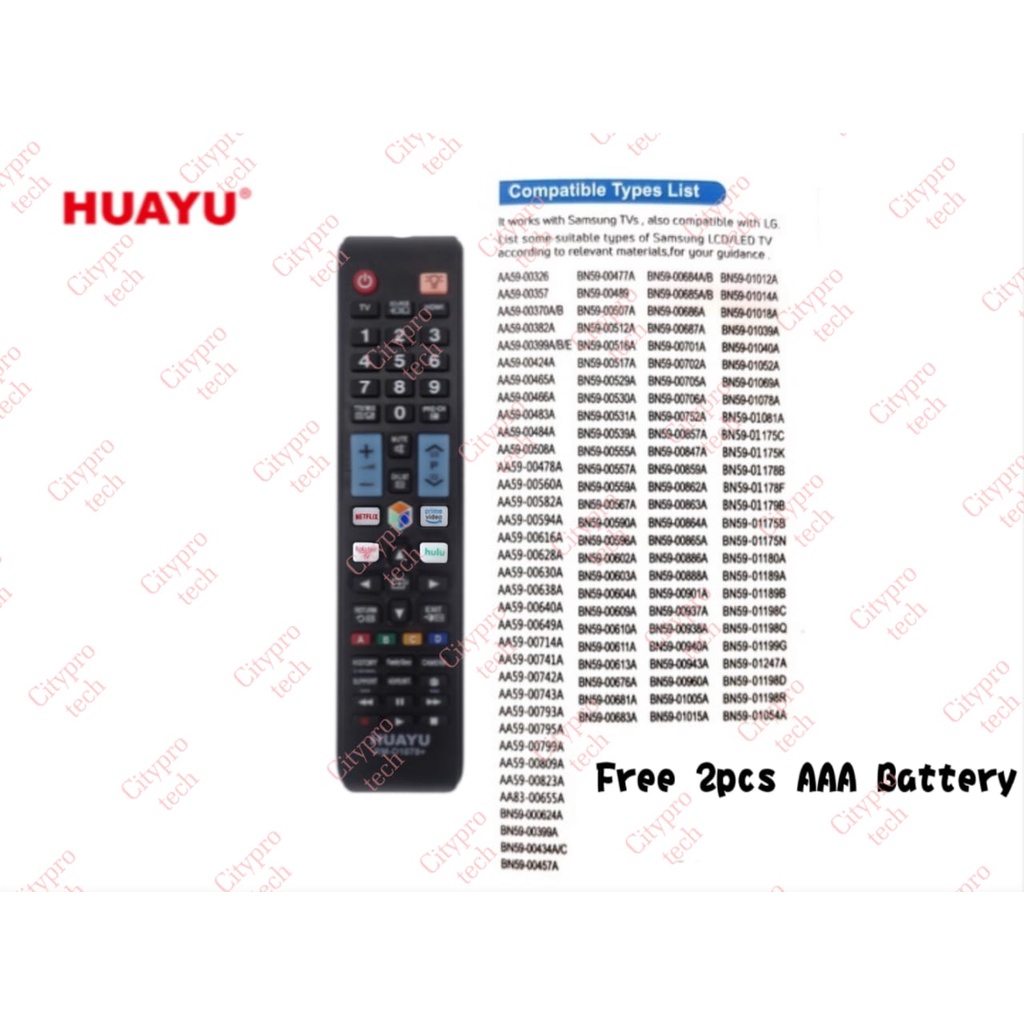 Huayu Replacement Remote Control For Samsung Led Lcd Tv Rm D1078 Free Aaa Battery Shopee Malaysia