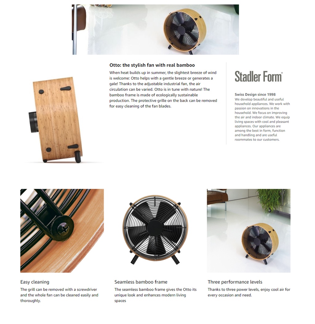 Stadler Form Otto Bamboo Floor Fan OTTO | Shopee Malaysia
