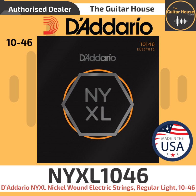 D’Addario NYXL1046 Nickel Wound Electric Strings, Regular Light, 1046