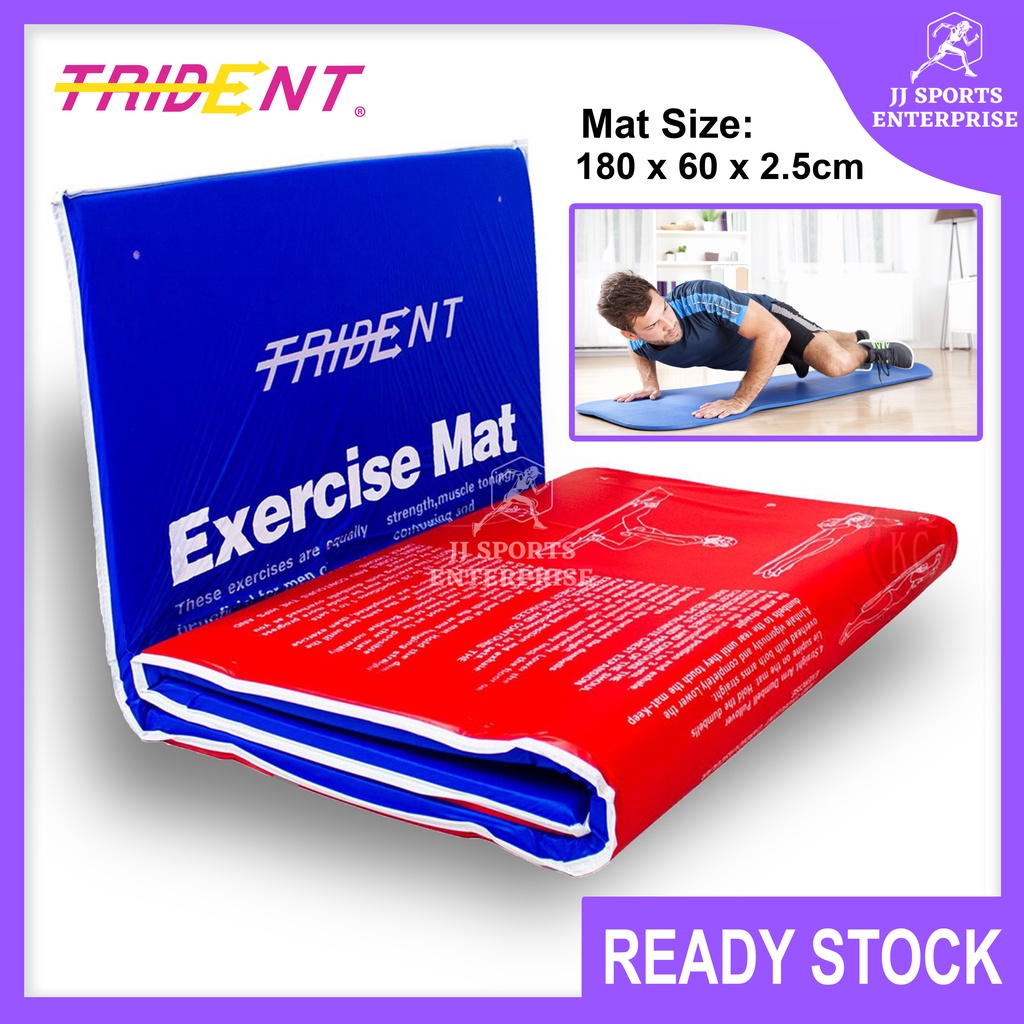 Trident Exercise Mat (180 x 60 x 2.5cm) Yoga Mat Anti Slip Exercise Mat ...