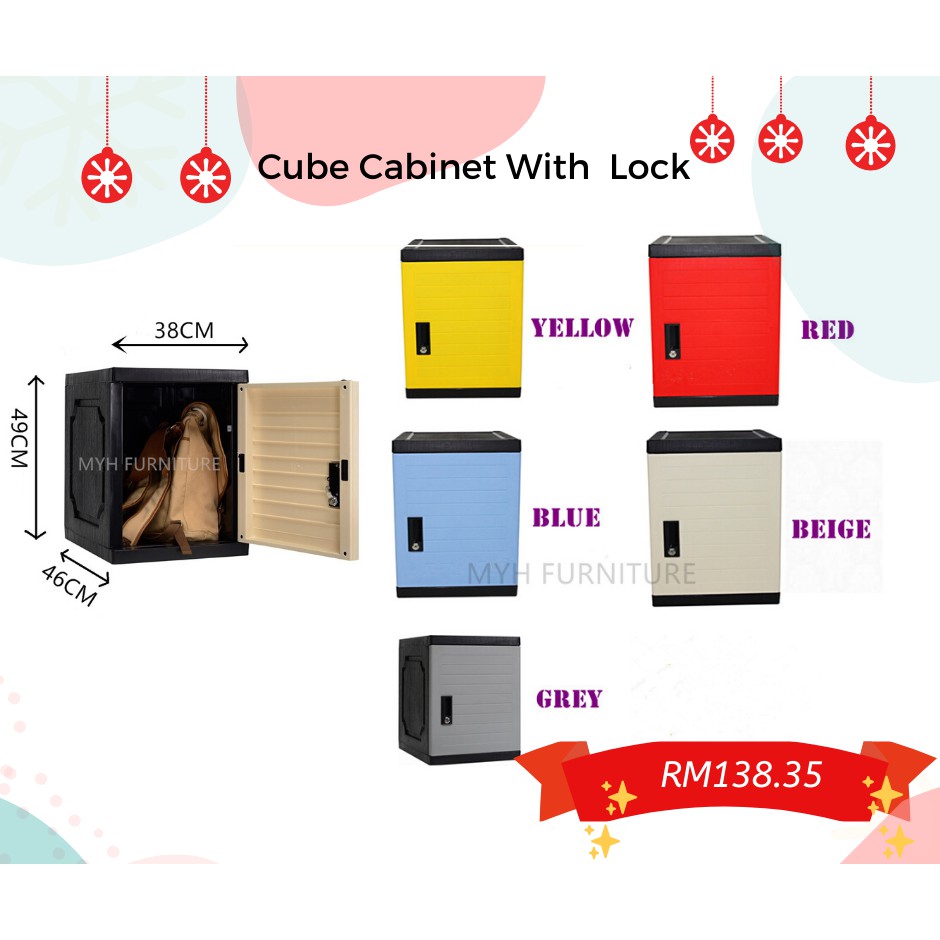 CUBE WITH LOCK / PLASTIC LOCKER / STACKABLE LOCKER / PLASTIC STORAGE Shopee