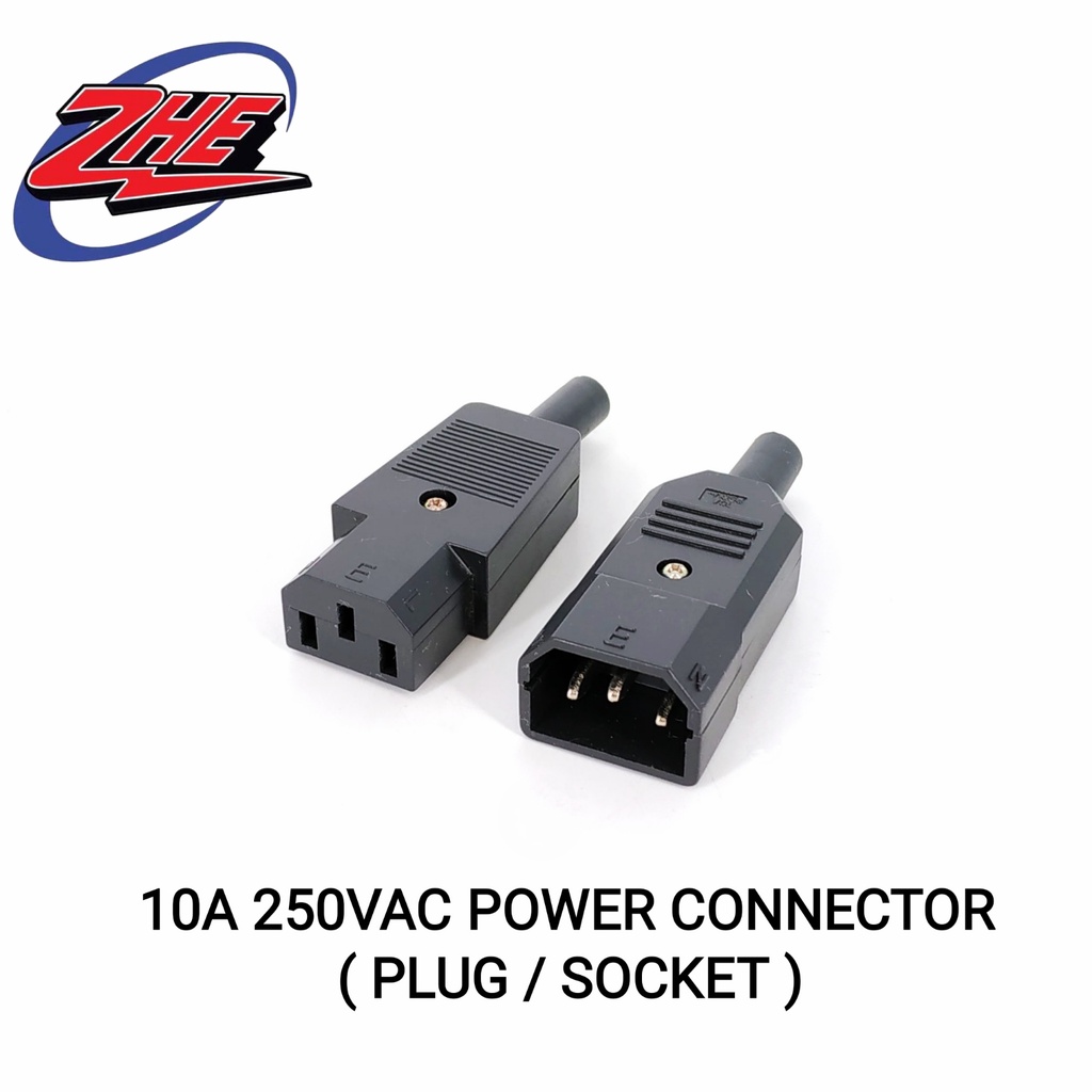 AC250V 10A PLUG SOCKET POWER IRON CORE ADAPTER 3 TERMINALS IEC320 C13 ...