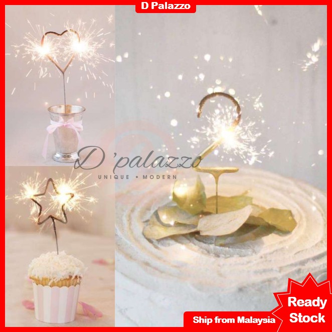 Sparkling Candle Number Candle heart shape sparklers love shape