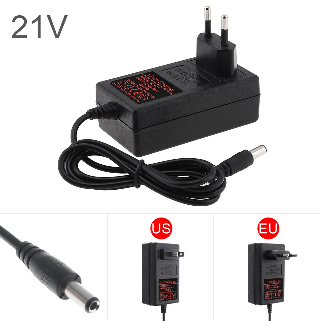 21V 2A Lithium Battery Charger Electric Screwdriver 18V 5Series 18650 ...