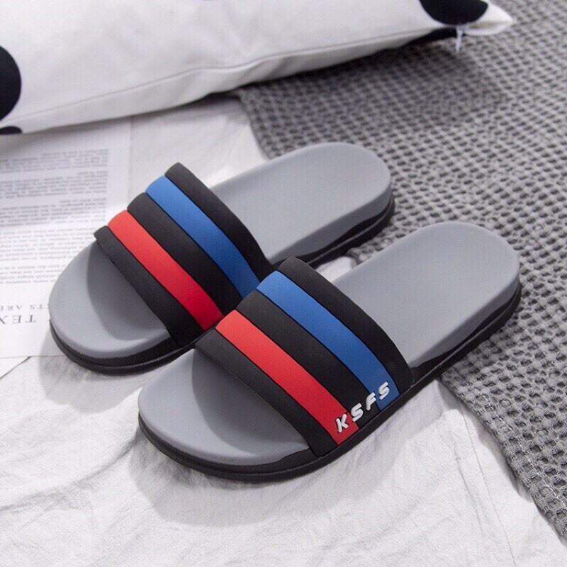 Horizontal Strap Slippers With Stripe Pattern 2021 | Shopee Malaysia