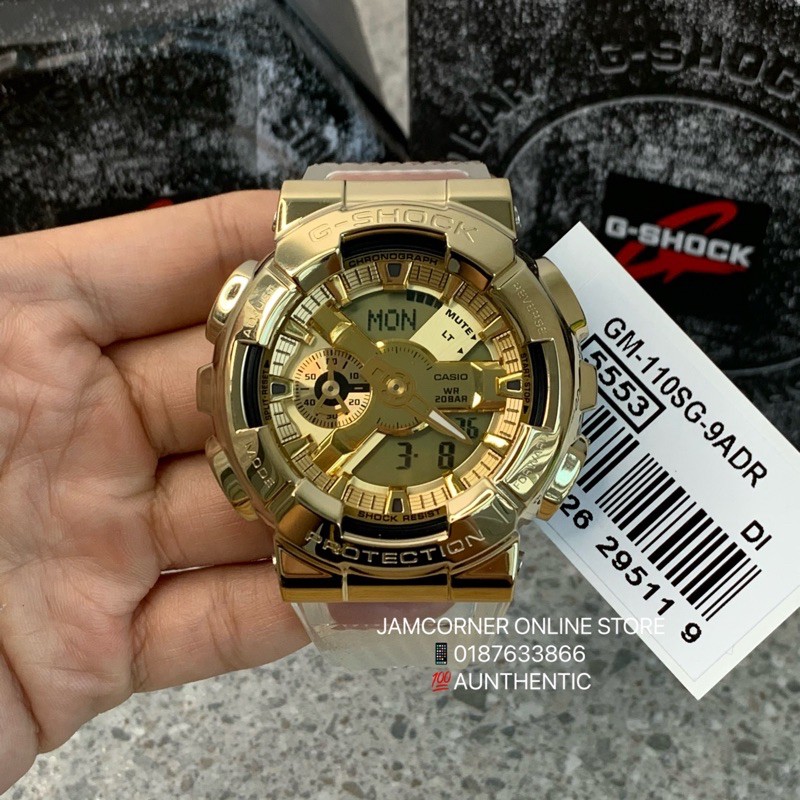 100% AUTHENTIC CASIO G-SHOCK GM-110SG-9A GOLD INGOT Metal Covered lineup  with stainless steel bezels