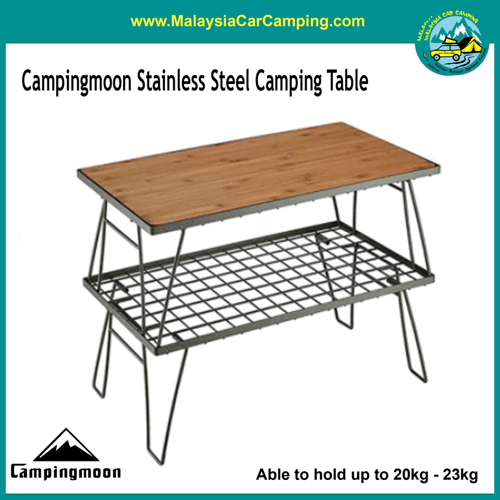 Campingmoon Stainless Steel Camping Table Multipurpose Outdoor