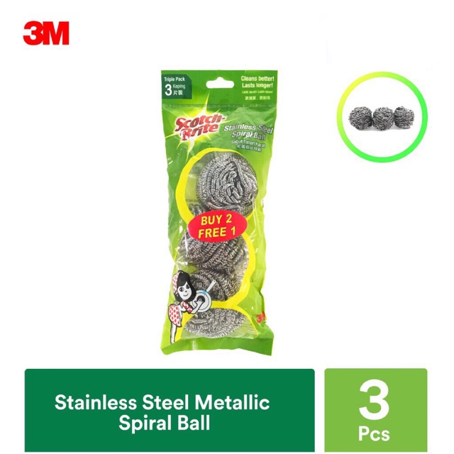 SCOTCH-BRITE STAINLESS STEEL REGULAR BALL - Iloilo Supermart