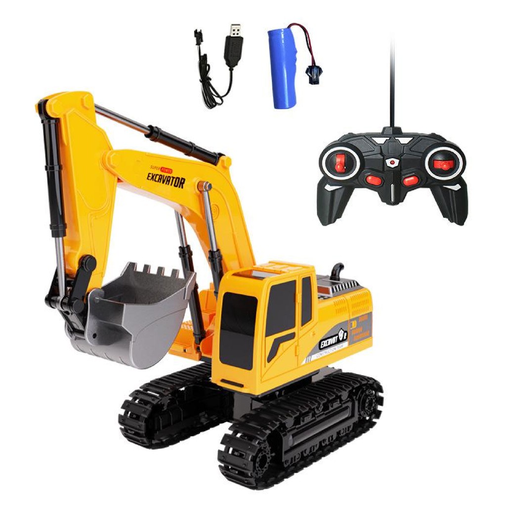 Truck Remote Control Excavator 6 Channel Alloy Excavator Rechargeable ...