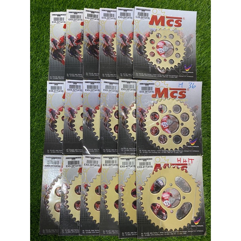 MCS 415 FRONT / REAR SPROCKET GOLD HONDA EX5 / EX5 DREAM / EX5 CLASS 1 ...