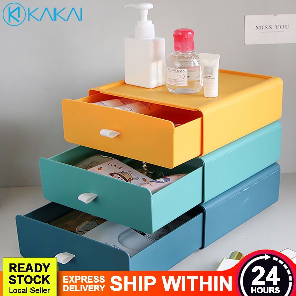 🔥 PROMO 🔥 Multiple Storage Stackable Plastic Drawers Desktop ...