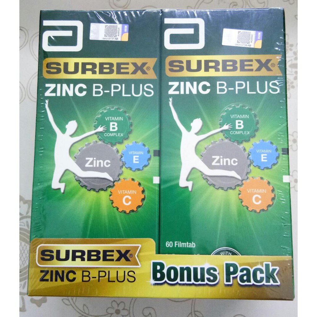 Abbott Surbex Zinc B-PLUS **Bonus Pack (Twin Pack 60's X2 ) | Shopee ...