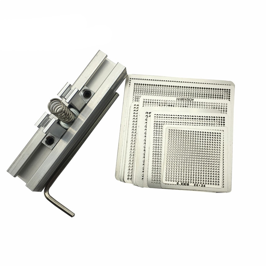29pcs Universal Direct Heating BGA Stencils Templates + Reballing Jig