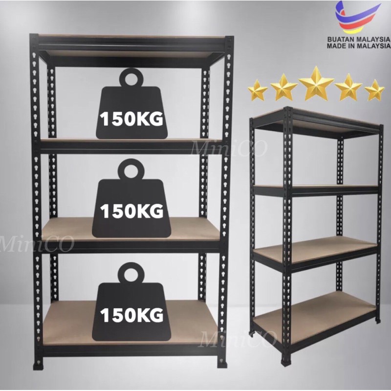 Boltless Rack Shelving 8mm HDF Board 1.5mm Thickness Steel Home Storage ...