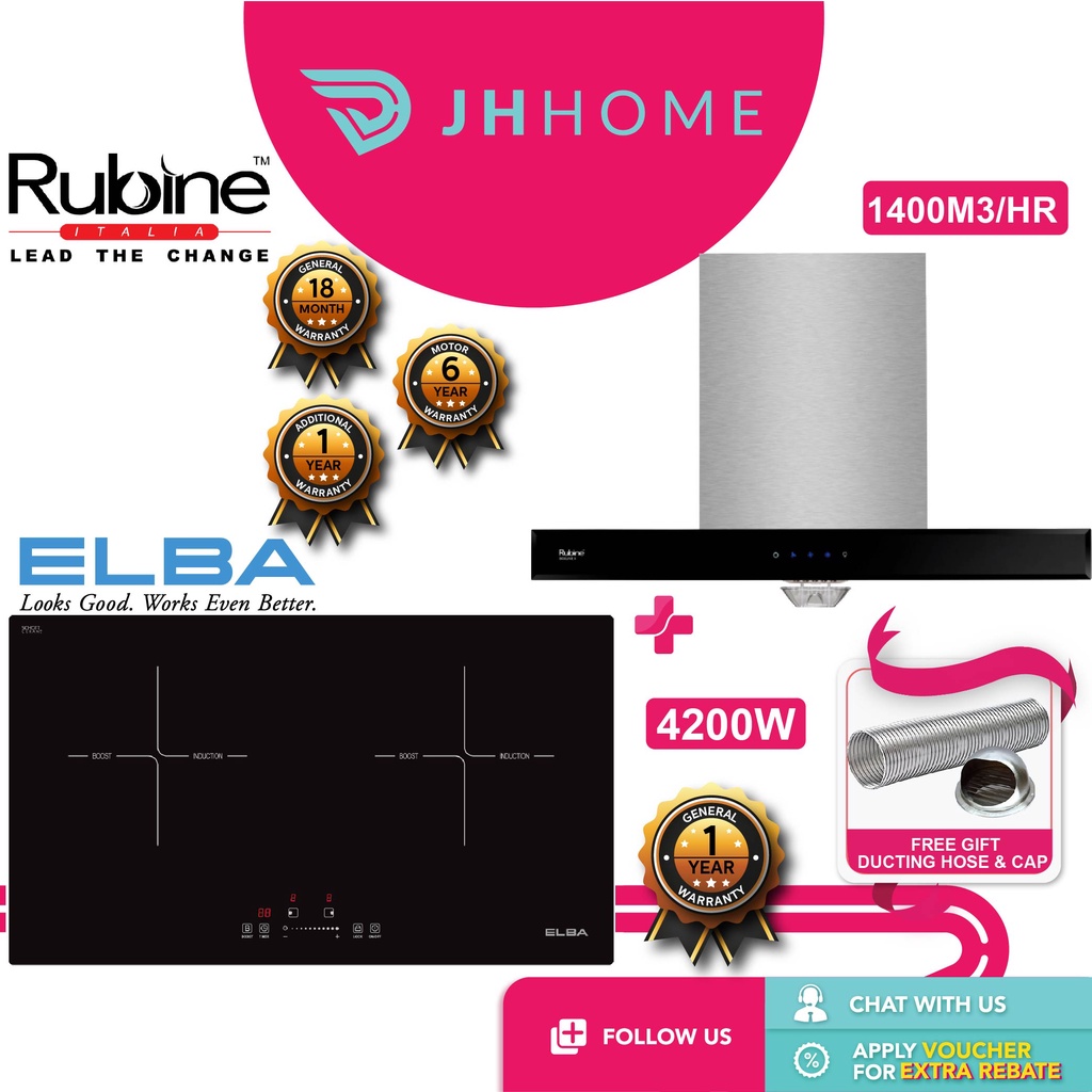 Rubine Rch-Boxline X-90SS Kitchen T-Hood | Shopee Malaysia