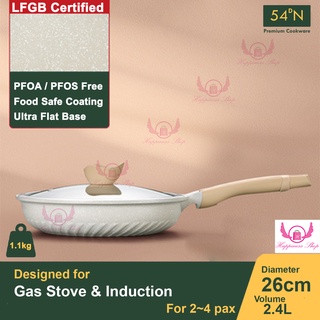 54DN White Ceramic Coated Non Stick Frypan 24cm 26cm Frying Pan Ceramic Pan  Non Stick Pan 煎锅 炒锅