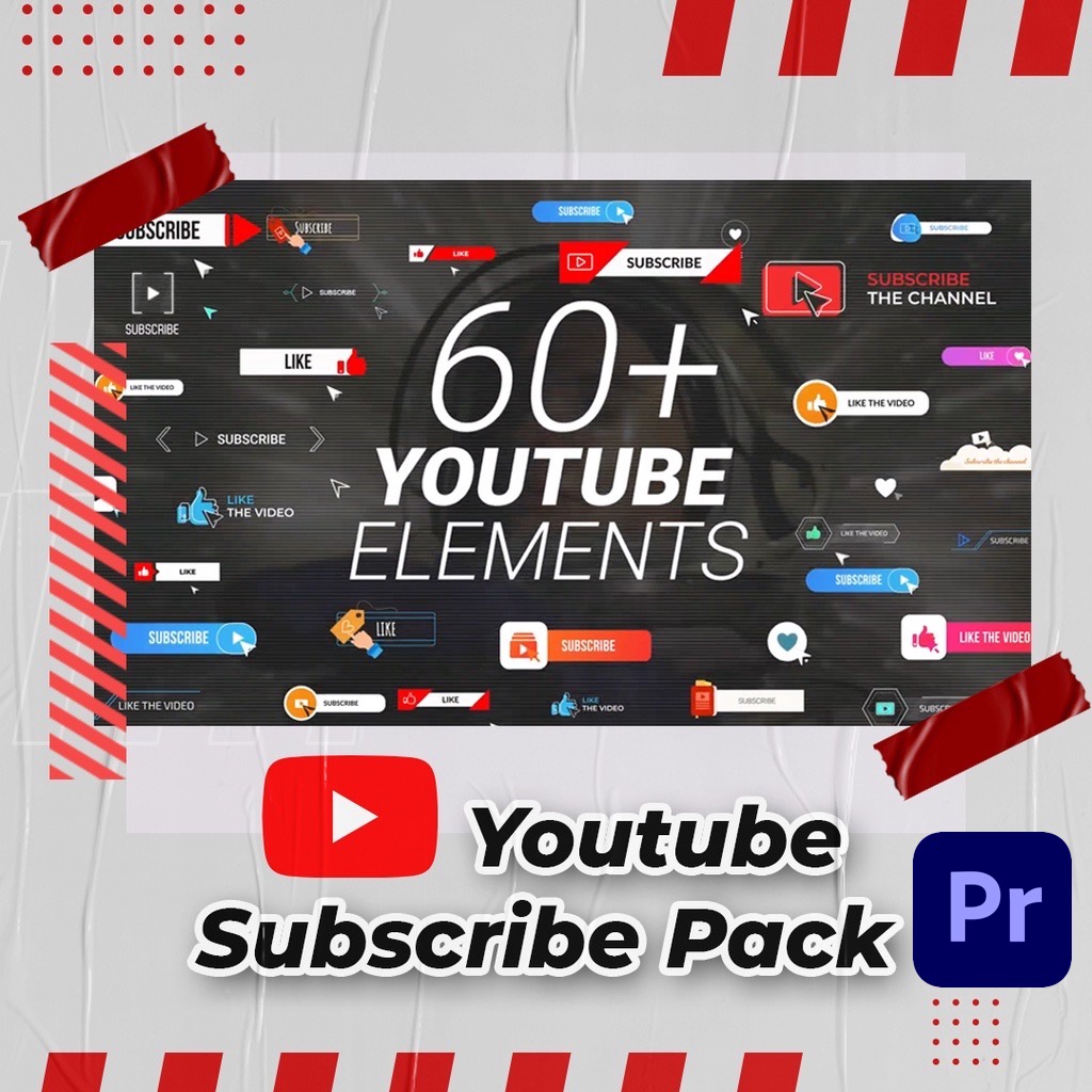 60+ Youtube Subscribe Pack - Premiere Pro MOGRT Project I | Shopee Malaysia