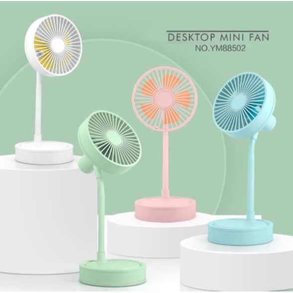 Candy Color Desktop Mini Fan USB Rechargeable Foldable Fan Speed ...