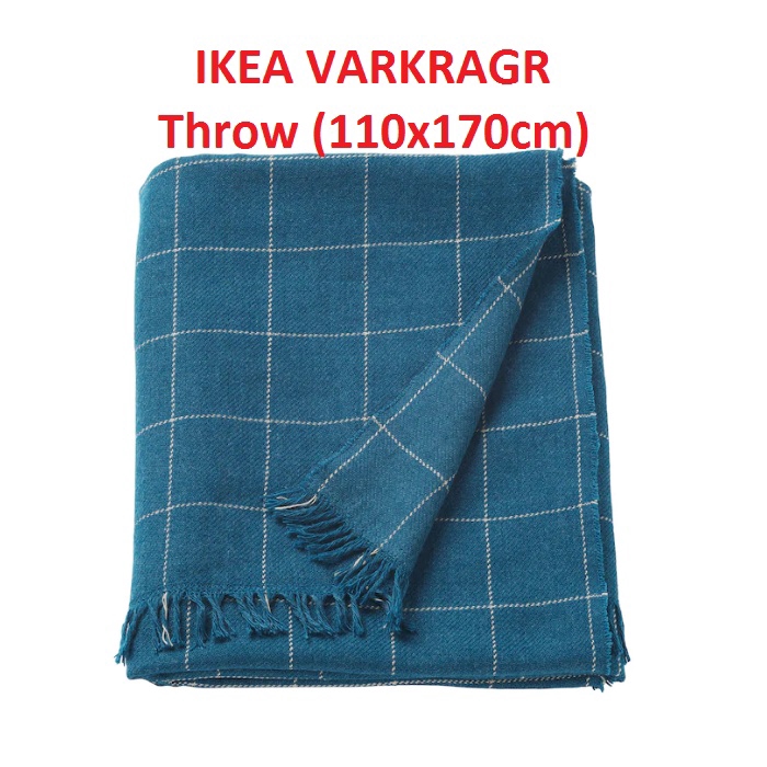 IKEA VARKRAGE Throw Blue 110x170cm 003.522.95 Ready Stock