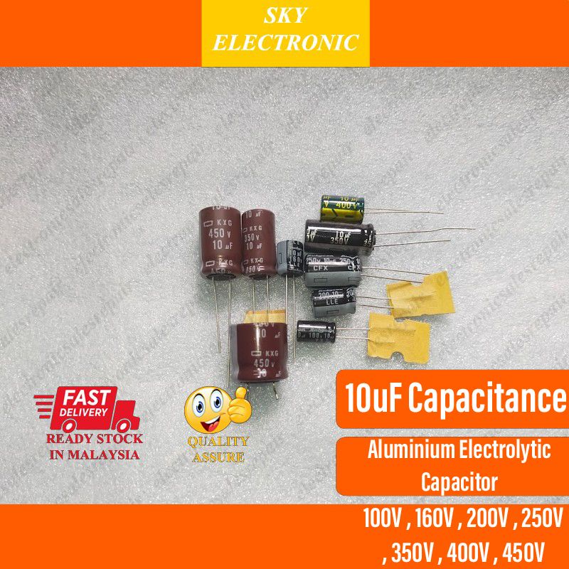 Kit 5 Peças - Capacitor Eletrolítico 10uF (10mF) 400V 105º (10x17