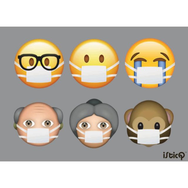 Covid 19 Prevention Sticker Mask Emoji Set 2 Shape Cut | Shopee Malaysia