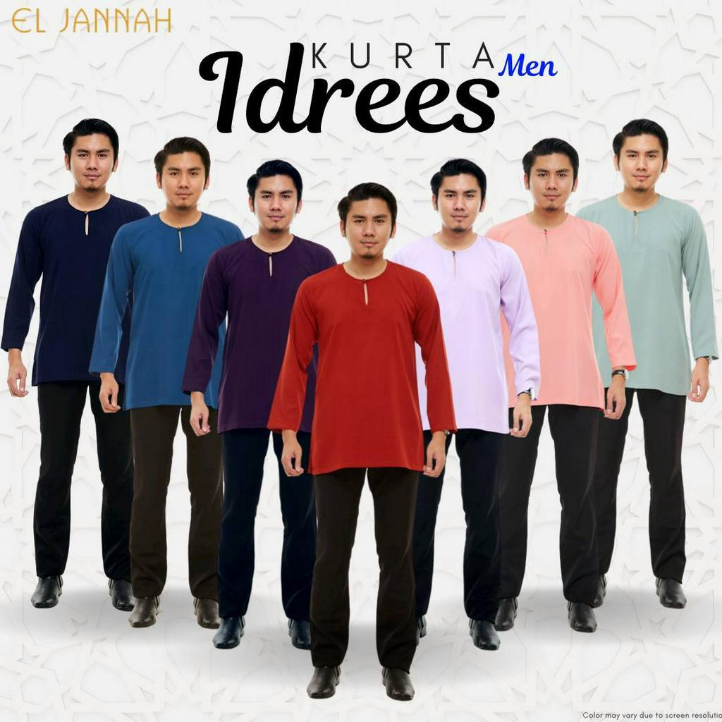 Kurta Idrees Men Lilac Red Brick Purple Pink Green Pastel Kurta Lelaki ...