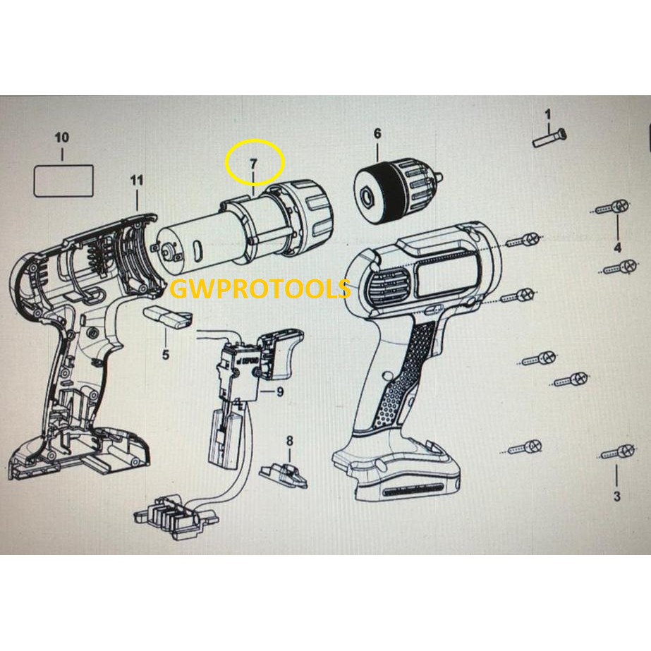 EPC12 BLACK&DECKER 12V CORDLESS DRILL DRIVER MOTOR & GEARBOX SA
