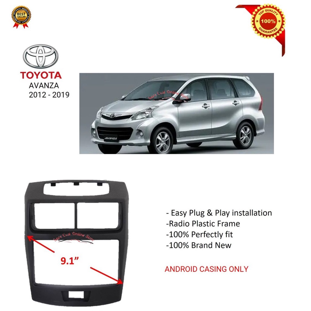 TOYOTA AVANZA 2012 - 2018 9 INCH ANDROID PLAYER CASING | Shopee Malaysia