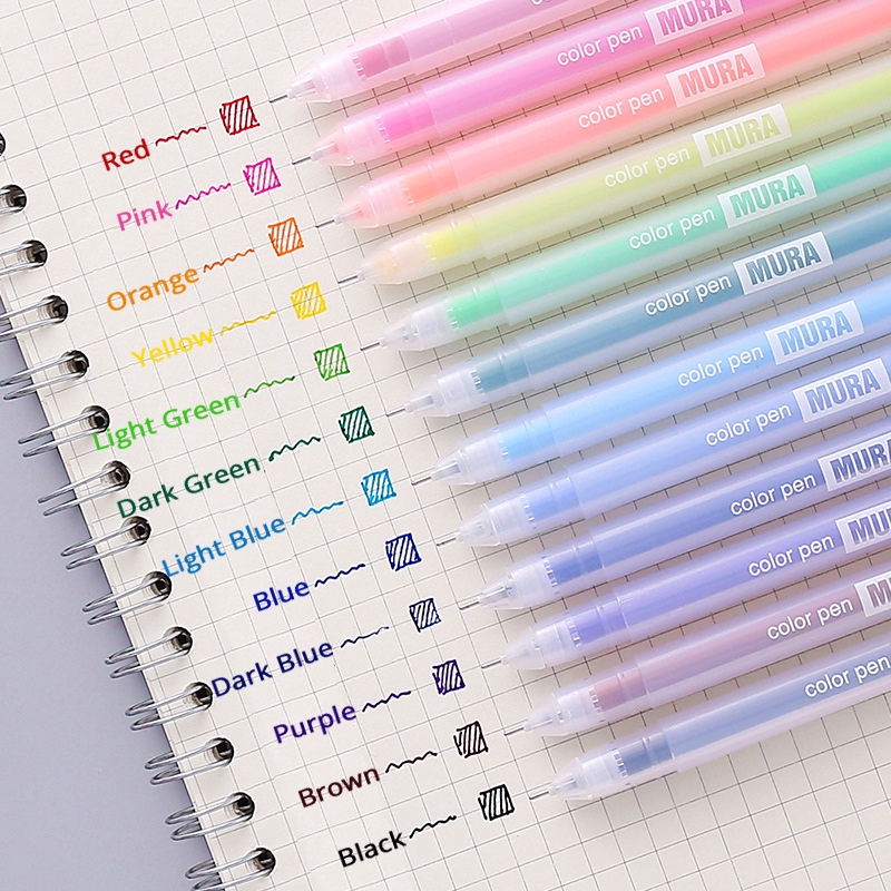 Simple Color Gel Pen 0.5mm Pen Tip Cute Hand Account Annotation Drawing Graffiti School Supplies, Purple