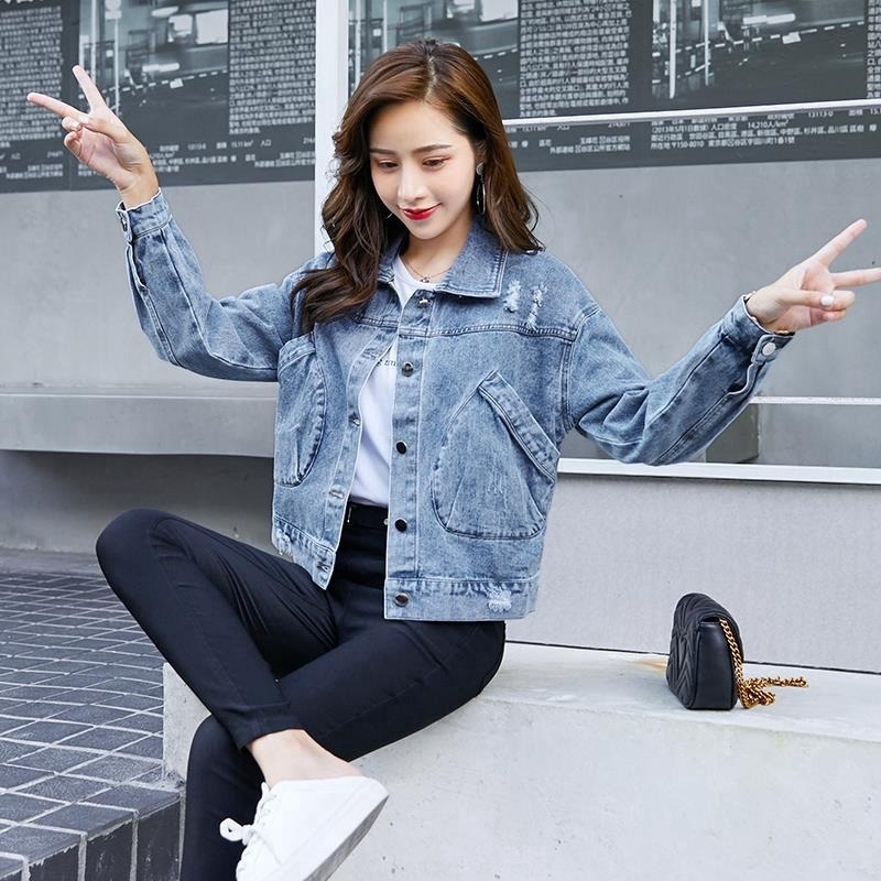 Denim jacket outfit korean hotsell