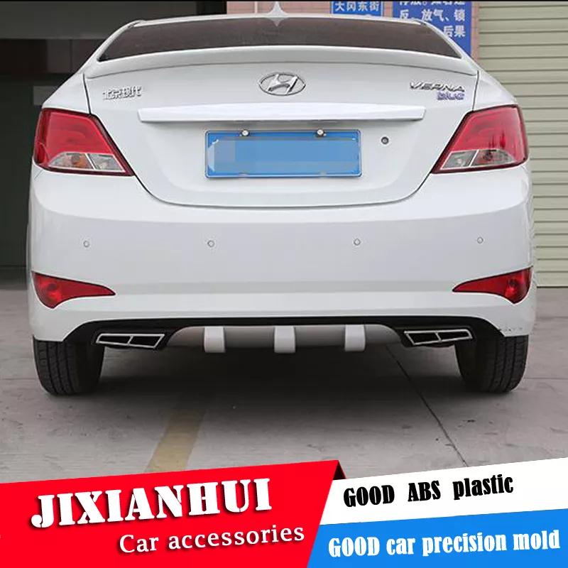 For Hyundai Verna Body kit spoiler 2011-2016 For Accent ABS Rear lip ...