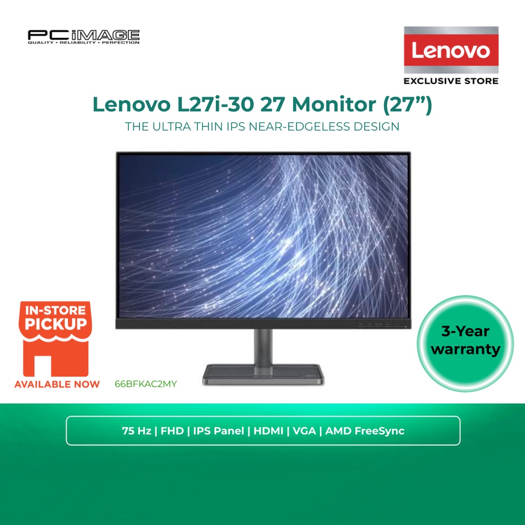 Écran Lenovo L27i-30 27 FHD (IPS, 75Hz)