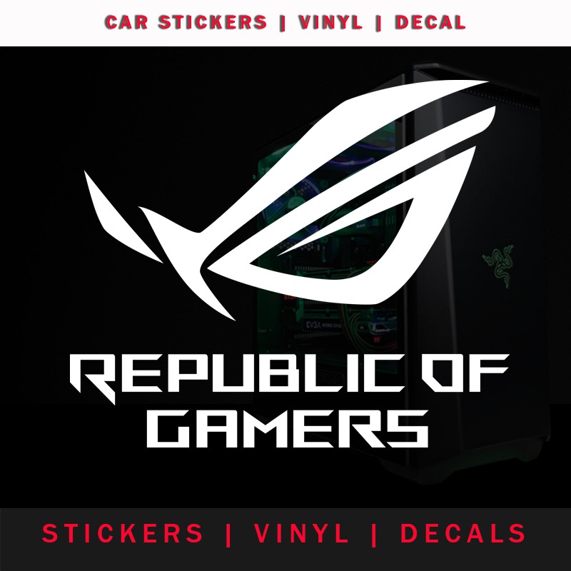 Republic Of Gamer Stickers ROG Notebook Laptop Car Sticker Vinyl PC ...